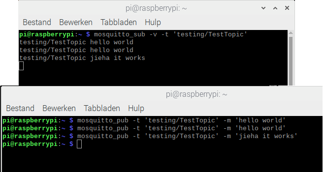 Testing Mosquitto on the Pi